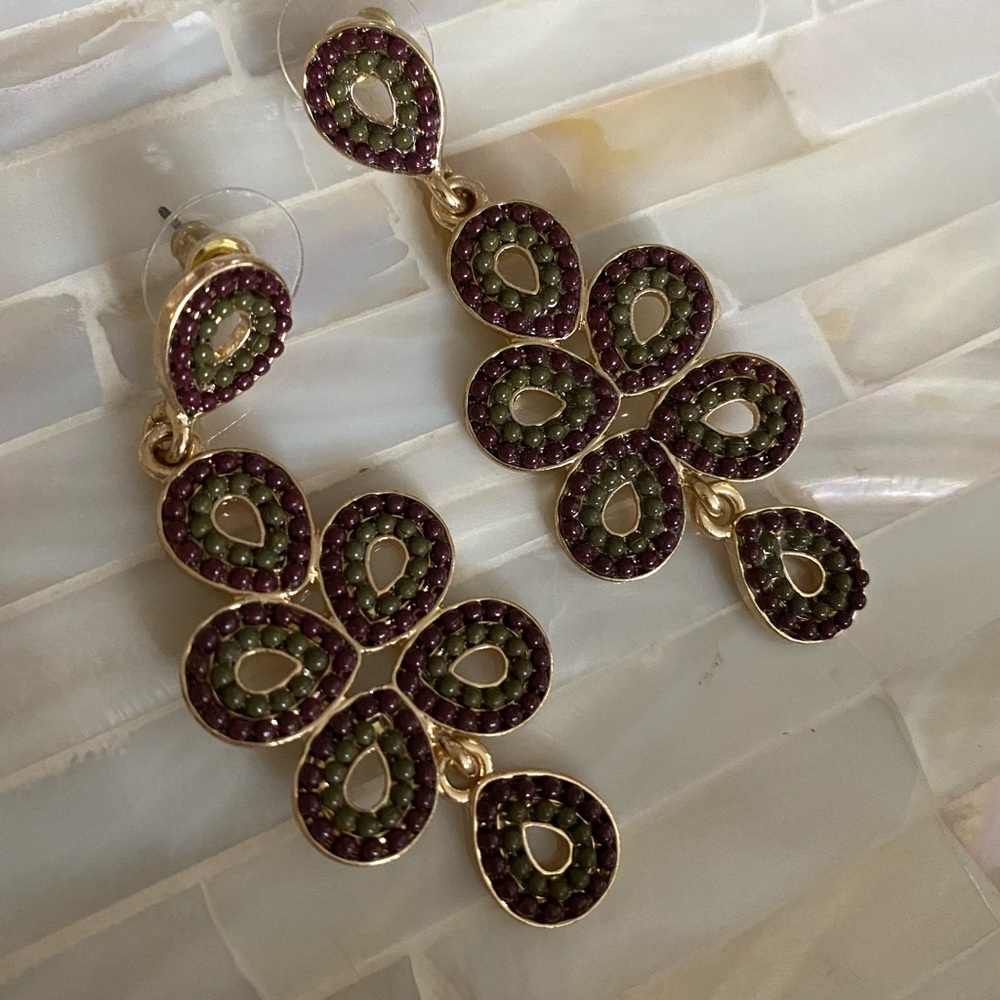 Green and Brown Earrings